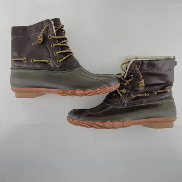 Seven7 Boots Womens 9 Rubber Duck Boots Faux Leather‎ Sheepskin Lining - Image 11