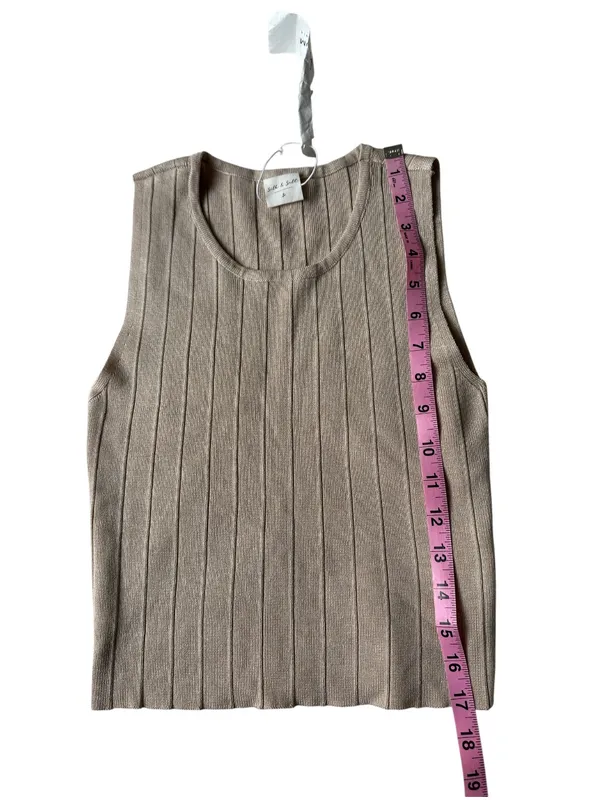 Silk and Salt ribbed tank Tan - Image 5