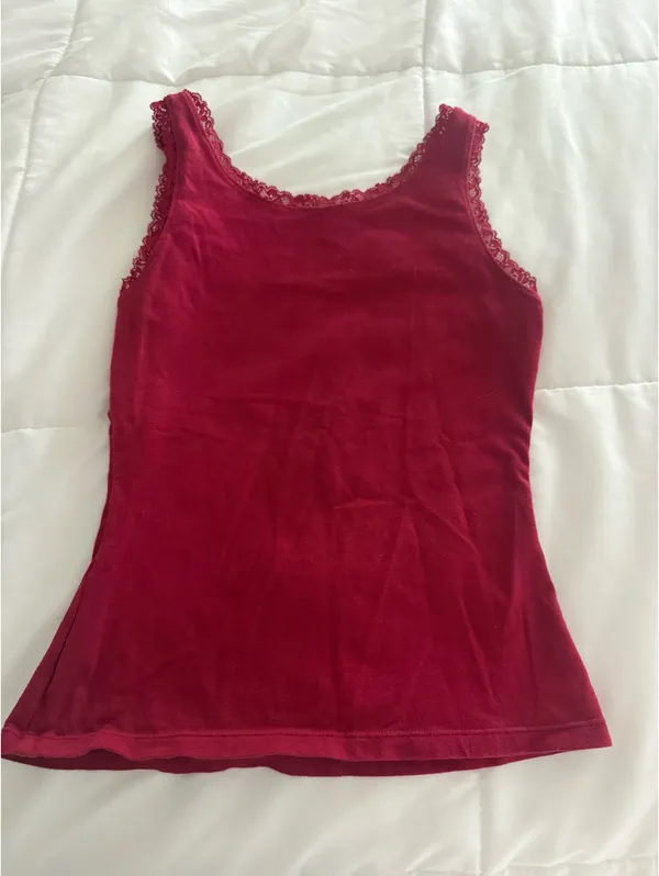 Amazon Burgundy Lace Tank Top  - Image 2