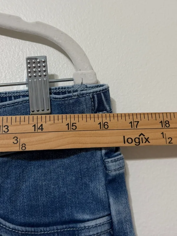 Aerie Pull On Baby Flare Jeans Size Large Medium Blue Stretch Retro Boho 90s - Image 6