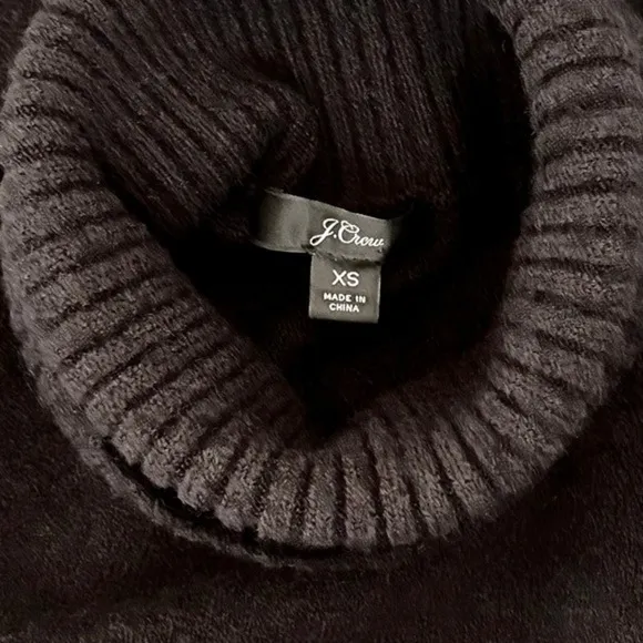 J. CREW Turtleneck Sweater Supersoft Yarn Solid Black Wool Alpaca Knit X-Small - Image 12