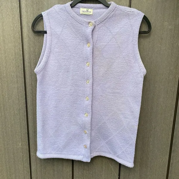 Vintage Sweetree‎ Acrylic Sleeveless Cardigan Sweater - Image 8