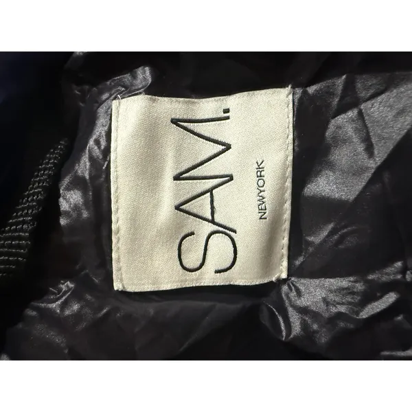 SAM. New York Women Metallic Navy Blue Goose Down Puffer Jacket Size‎ M - Image 4