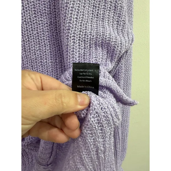 POL Purple V-Neck Knit Sweater‎ Oversized Long Sleeve Womens Small - Image 5