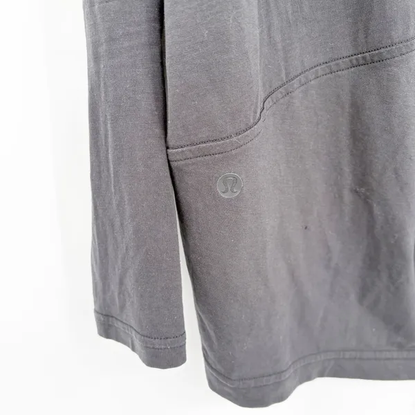 Lululemon Women Black Back In Action V Neck Athleisure Long‎ Sleeve Cotton Top - Image 6
