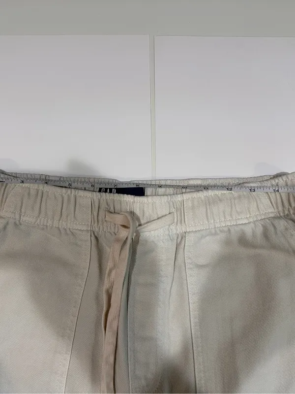 Gap Pull-On Barrel Pants Medium Milk Ivory Cotton Lyocell Utility - Image 5