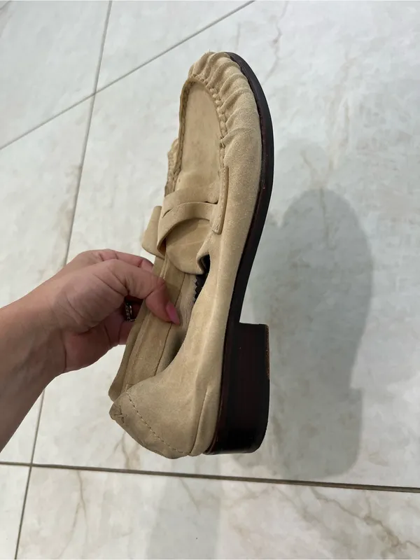 Rag & Bone Irish Cream Suede Lexi Suede Penny Loafers Size 38 EU $398 - Image 4