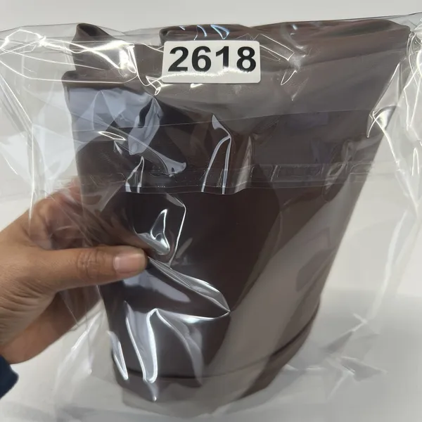 Meshki Tyra Straight Leg Pants Womens XS Faux Leather‎ Chocolate Brown High Rise - Image 15