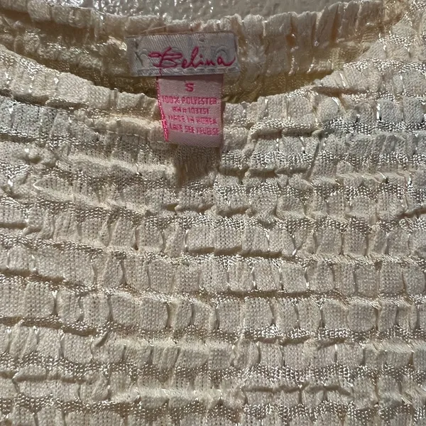 VTG Sleeveless Ruched Textured Tank Top Butter Yellow Coastal Beach‎ top size S - Image 2