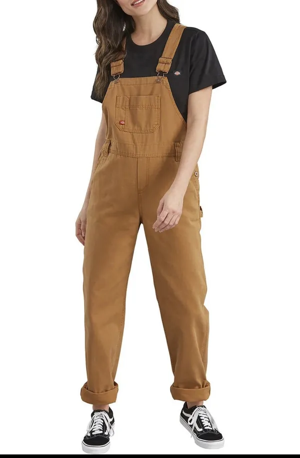 Dickies NWT Relaxed Fit Bib heritage Overalls - Rinsed Brown Duck size M - Image 4