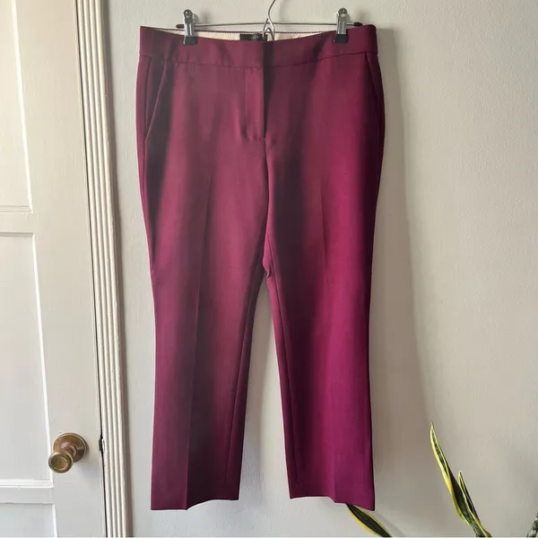 J.Crew• Merlot Wool Campbell Trousers• Sz 6 - Image 2