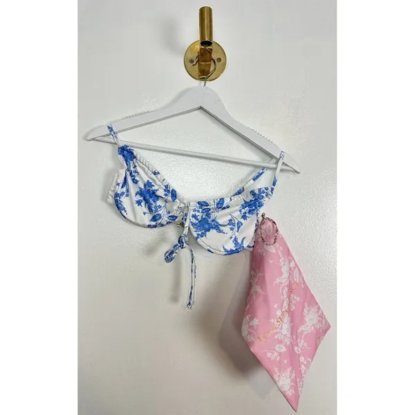 LOVESHACKFANCY Swim Massimo Bikini Set in Cobalt Pop Size Small - Image 5