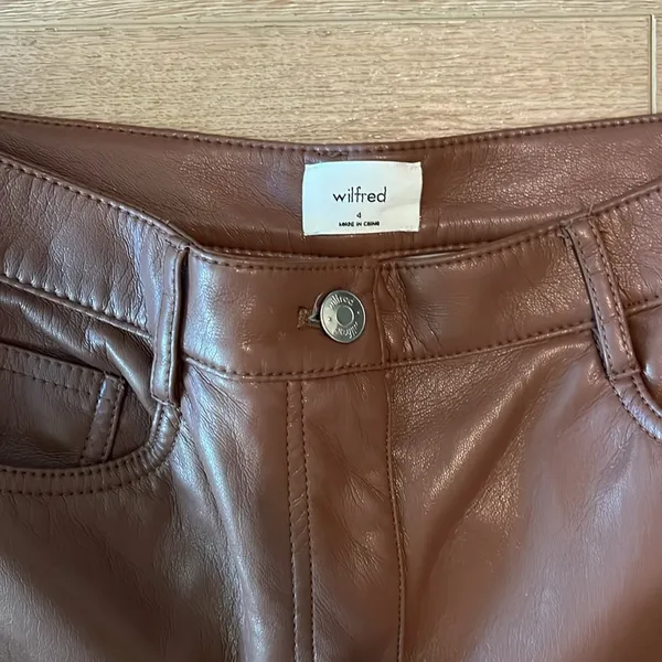Aritzia faux leather trousers - Image 3