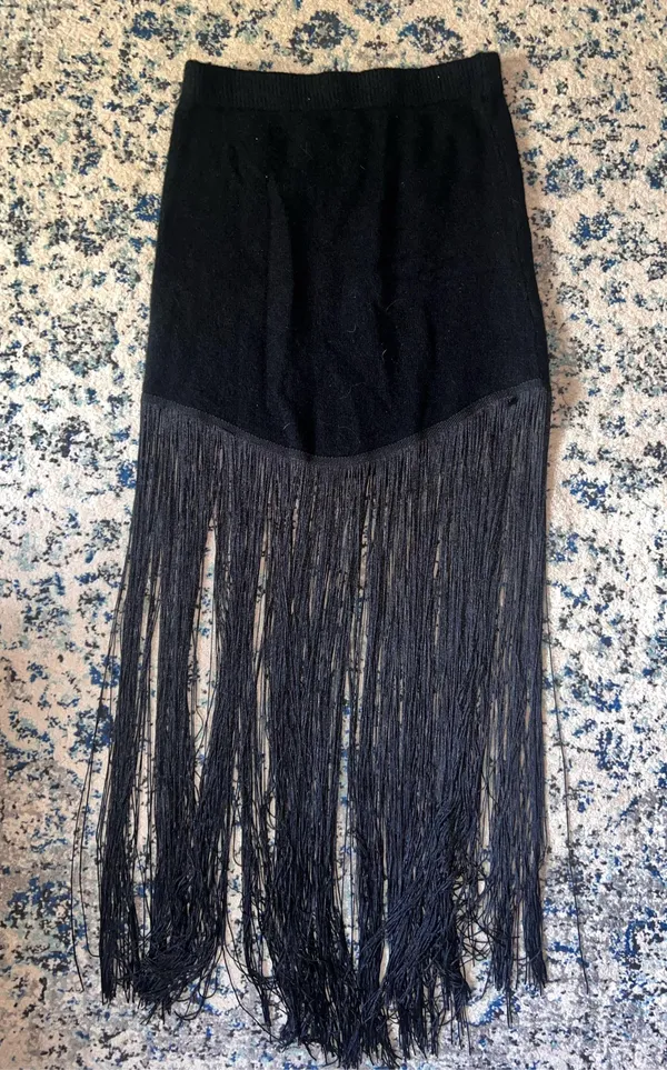 Boutique Fringe Skirt Black - Image 2