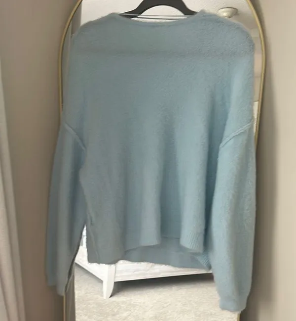 Free People Blue V-Neck Sweater Relaxed Fit - Image 3