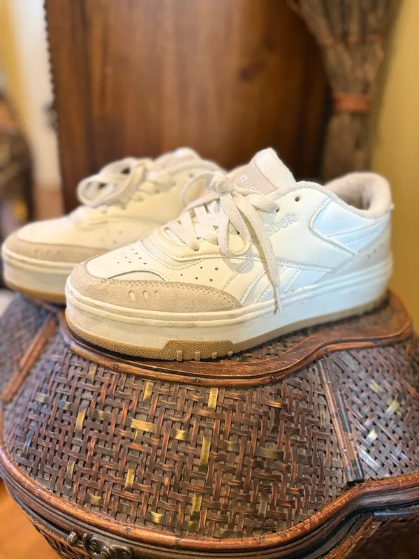 Reebok Women's Off-White and Cream Club C Chunky Platform Sneakers - Image 2