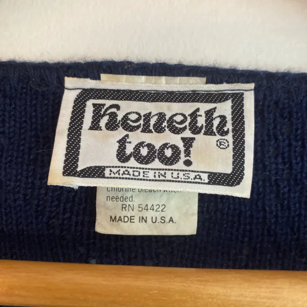 VTG Women’s Sweater Vest Large Blue Nautical Anchor Sleeveless USA Keneth Too! - Image 3