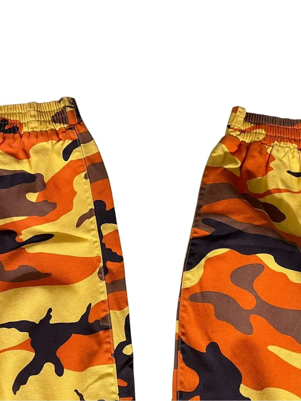 TNA Aritzia Camo Jogger Pants Orange Yellow Brown Drawstring Cotton Size Medium - Image 2