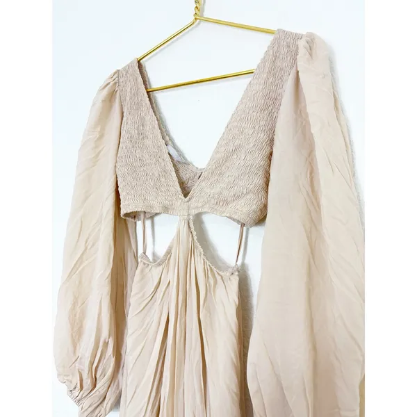 Indah Julie Maxi Dress Size Small Cream Cut Out Boho Lightweight Beach - Image 8