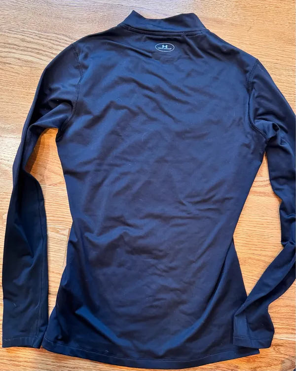 Under Armour Cold Gear Shirt Black Mock Neck Fitted S Unisex Base Layer - Image 3