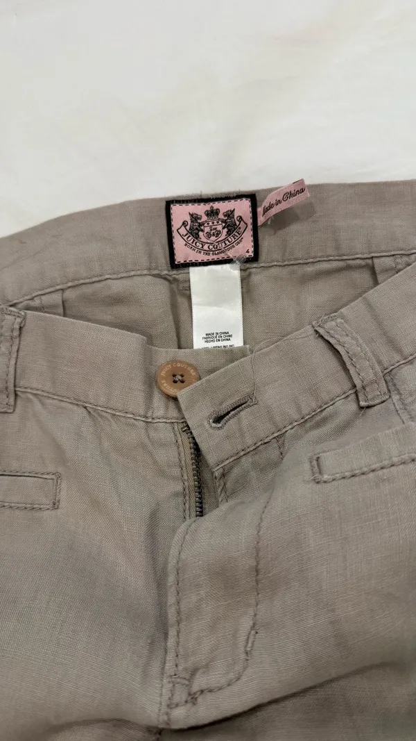 Juicy couture womens khaki linen pants sz 4 - Image 2