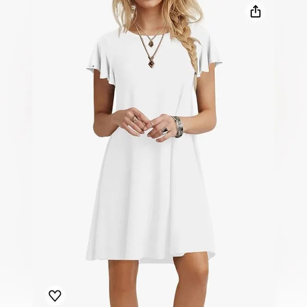 Askyes Womens‎ Summer Dresses Ruffle Short Sleeve Size L - Image 2