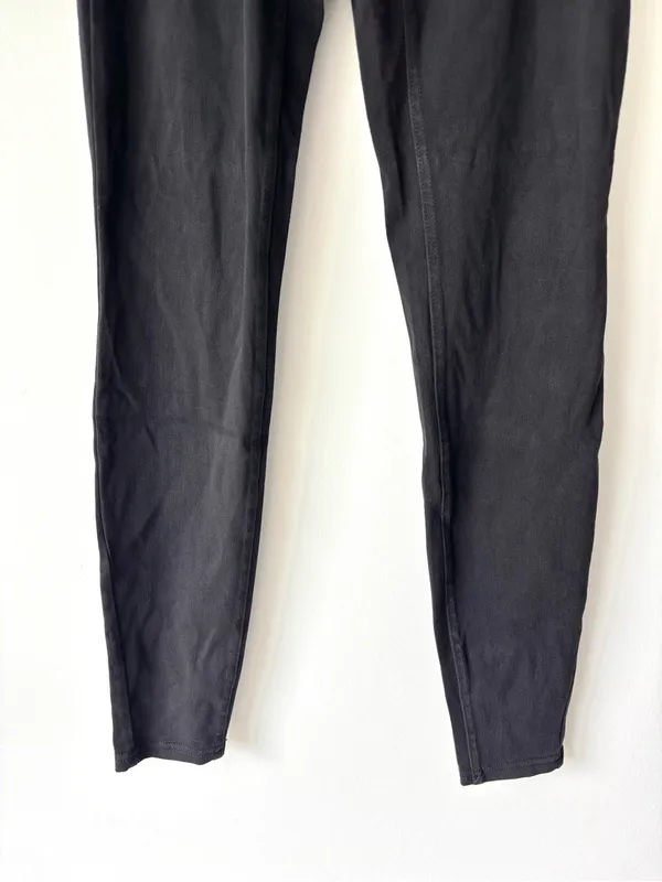 Halara UltraSculpt High Waisted Black Jean Leggings Crisscross Waistband - Image 6