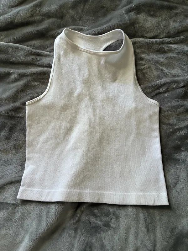 Intimately Free People Women’s White Ribbed High-Neck Halter Tank Top - Image 2