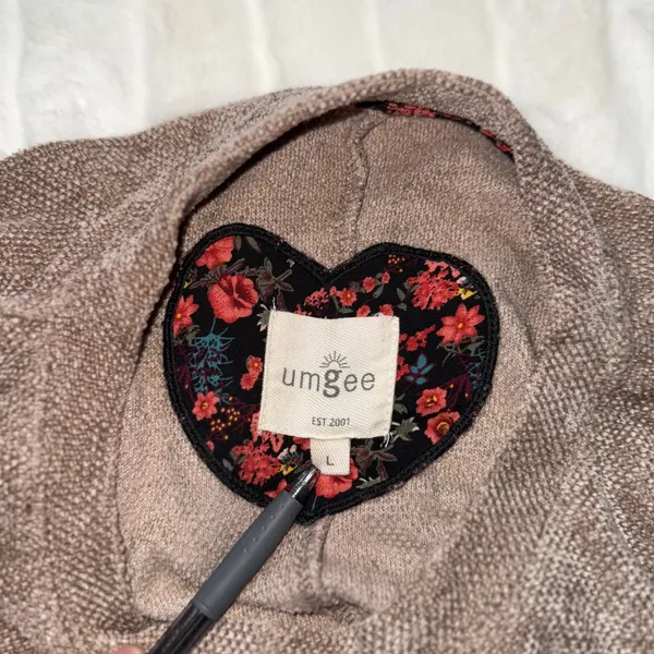 Umgee Womens Brown Textured Knit Dolman Sleeve Oversized Top‎ Size L - Image 2