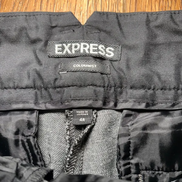 Express‎ Columnist Gray Stretch Dress Pants Black Trim Size 4R Corpcore Y2K work - Image 2