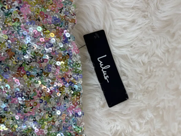 Lulus Multi-Colored Sequin Strapless Mini Dress - Image 3