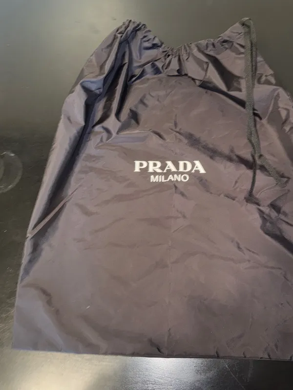 Prada Black Nylon Logo Drawstring Bag - Image 8