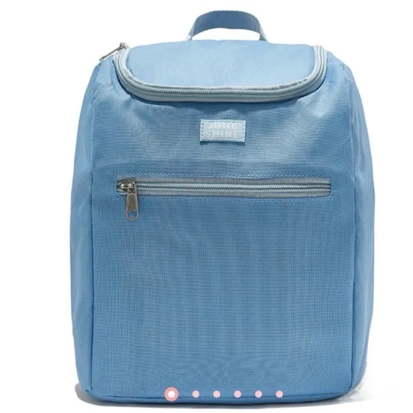 June Shine Insulated Cooler Backpack Blue Leakproof Picnic Lunch Bag - Image 2