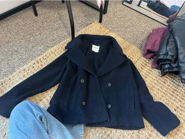 Navy hollister blazer coat  - Image 2