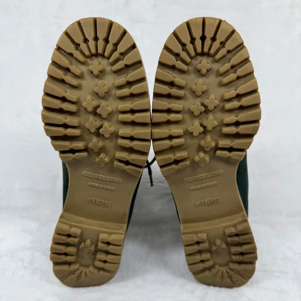 Wolverine Wilderness Forest Green Suede Lace Up Boots Wool Collar Lug‎ Sole 8.5 - Image 9