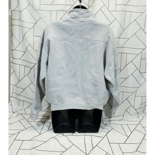 Nuvo‎ Cropped Quarter-Zip Sweatshirt High Collar Embroidered Gray Womens Size M - Image 4