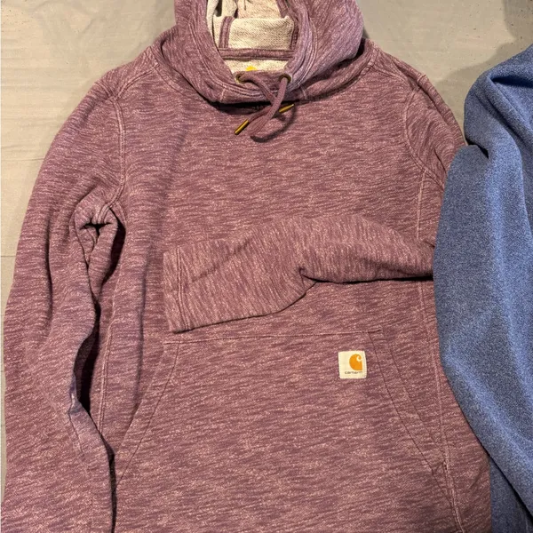 Carhartt women’s Zip-Up Sweater in Blue and Purple - Image 3
