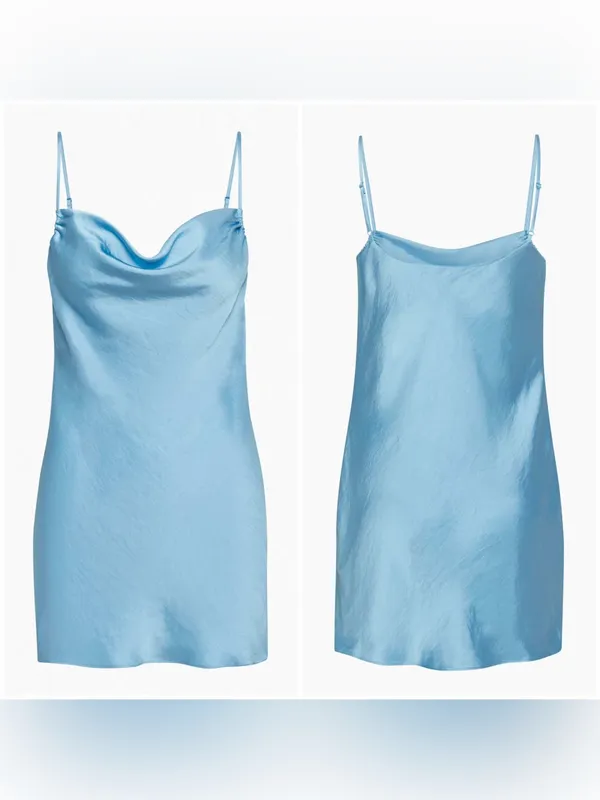 Aritzia Allusion Light Blue Mini Dress (Size S) - Image 3