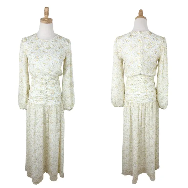 VEILED Randa Ruched Maxi Dress Honey Floral Sz XS NWT - Image 2