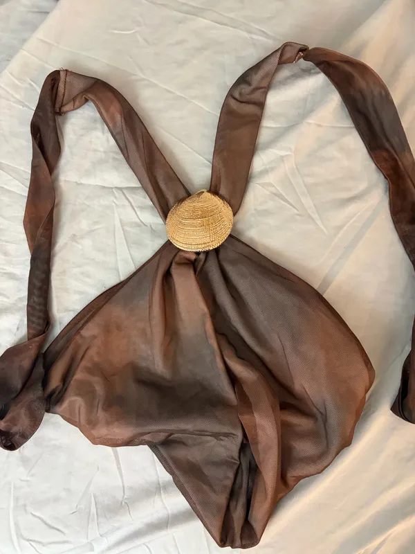 Plunge Neck Hollow Out Halter Top - Image 3