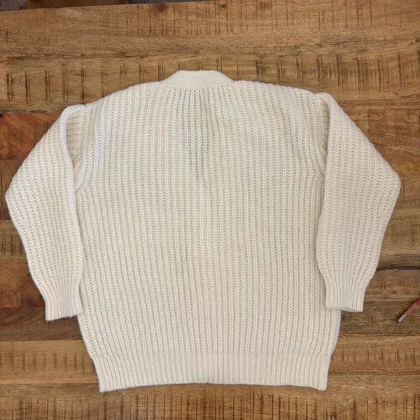 Jenni Kayne Alpaca Cocoon Cardigan XS Chunky Knit Wool Blend Oversized Cream - Image 4