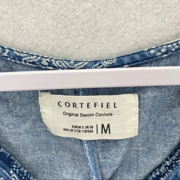 Cortefiel Denim Paisley‎ Bandana Print Dress - Image 3