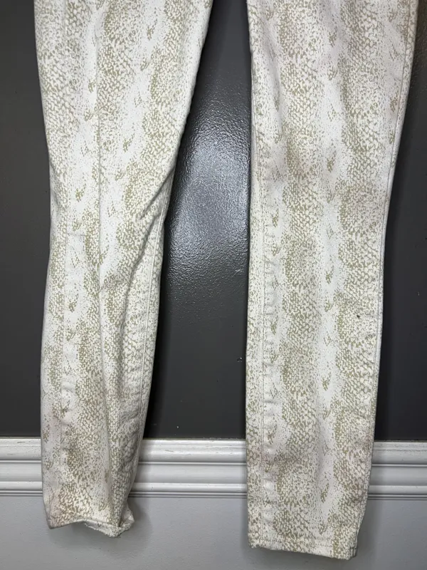 Paige Hoxton Ankle Jeans Womens 28 White Sonoran Snake High Rise Slim Denim - Image 3