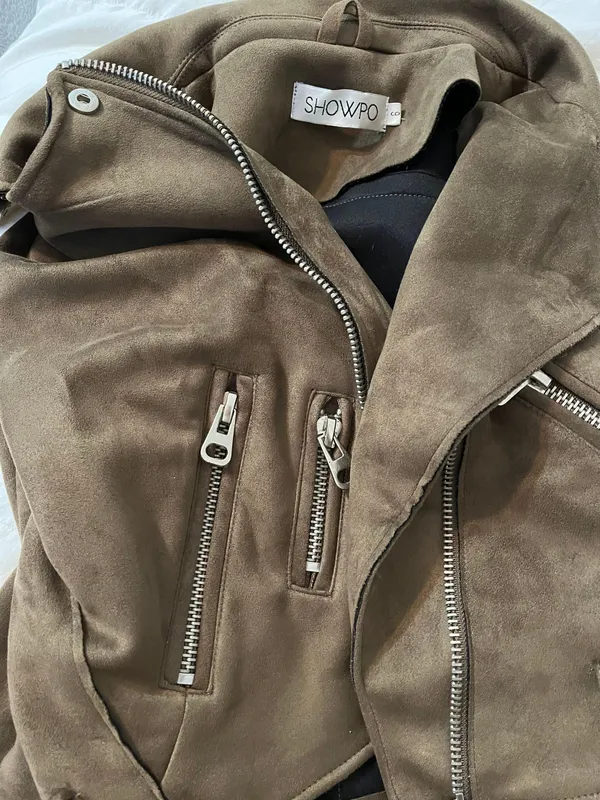 Showpo Khaki Suede Jacket - Image 2