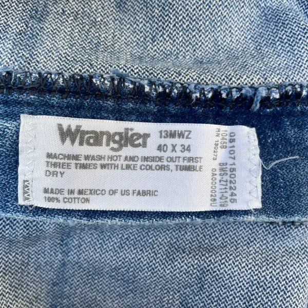 Wrangler Vintage Blue Denim Jean Distressed Pants - Image 6