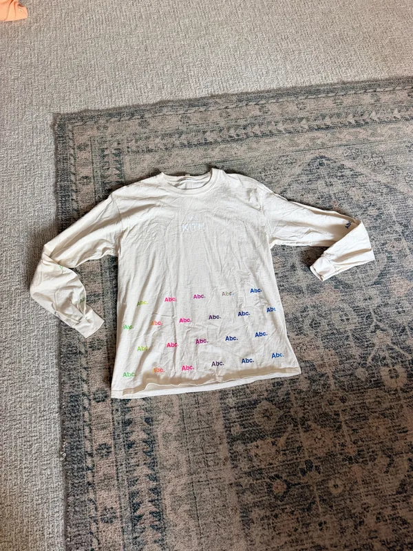 Advisory Board Crystals x Kith long sleeve ABC logo cream multi color shirt S - Image 16