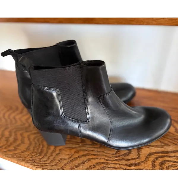 ECCO Shape 35 Black Leather Block‎ Heel Chelsea Ankle Boots EU 41 US 10 - Image 5