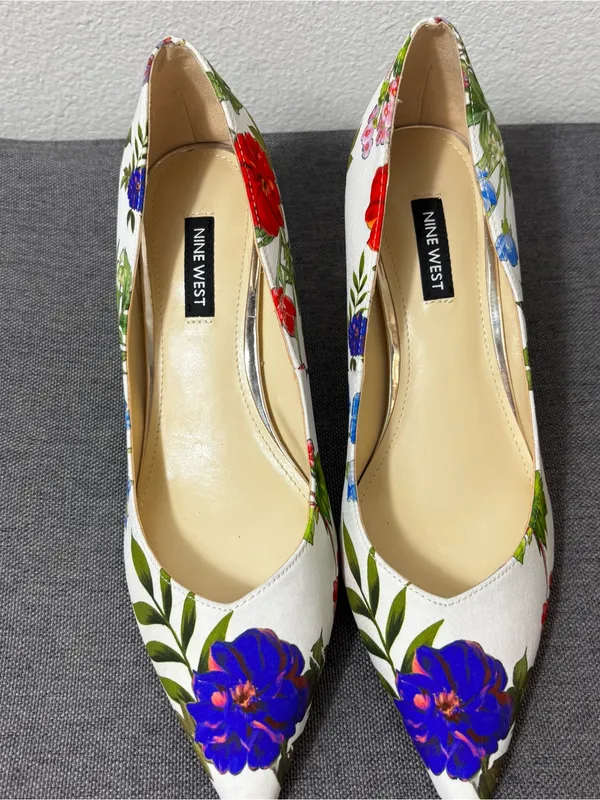 Nine West Ariella2 Floral Pointed Toe Kitten Heel Pumps 7.5 - Image 10