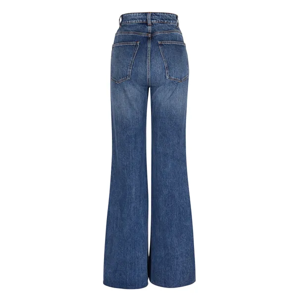 CO Collection High Rise Indigo Enhanced Seam Detail Flare Jeans - Image 2
