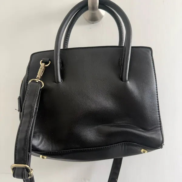 Smal black purse, no brand: 9 1/2” w x 7 1/2” l - Image 2